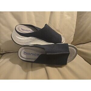 Bionica Oceana Waterproof Black Leather Comfort Platform sandal Slip  On 8.5